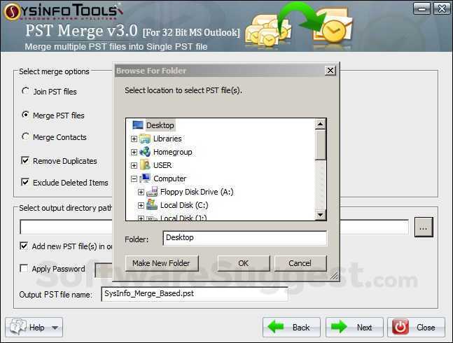 SysInfo PST Merge Software Small Screenshot 1
